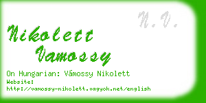 nikolett vamossy business card
